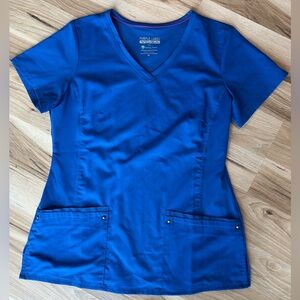 Healing Hands Purple Label, Medium Blue Scrub Top Yoga Comfortable